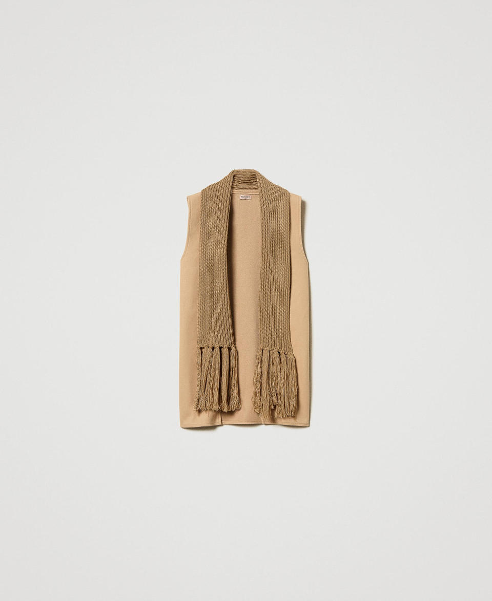 Twin Set Gilet In Panno Con Frange