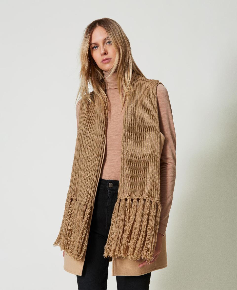 Twin Set Gilet in panno con frange