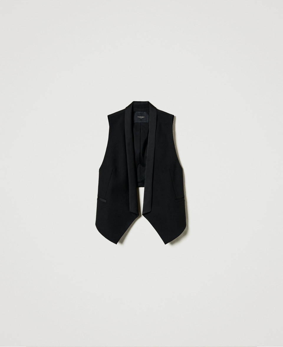 Twin Set Gilet In Serge Misto Lana