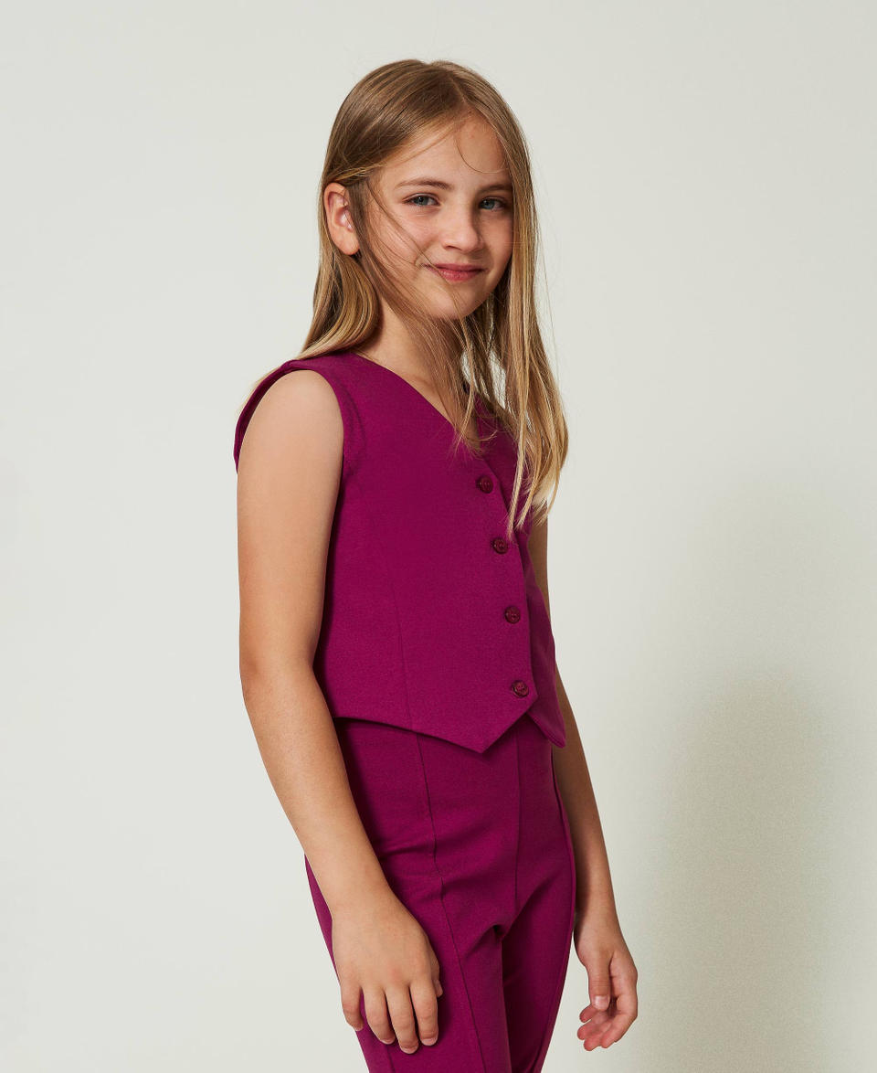 Twin Set Gilet Monopetto Con Bottoni In Tono