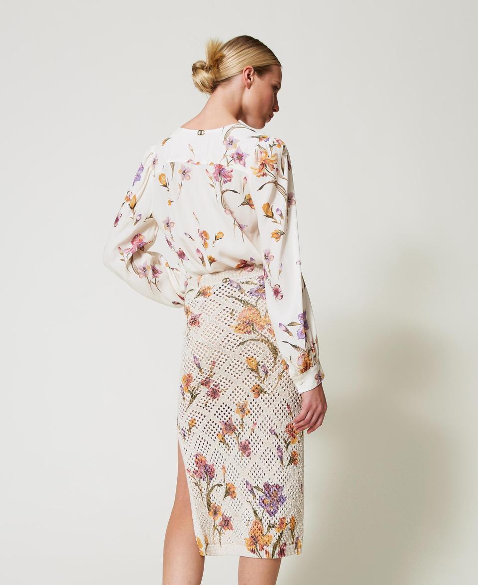 Twin Set Gonna A Rete Con Stampa A Fiori