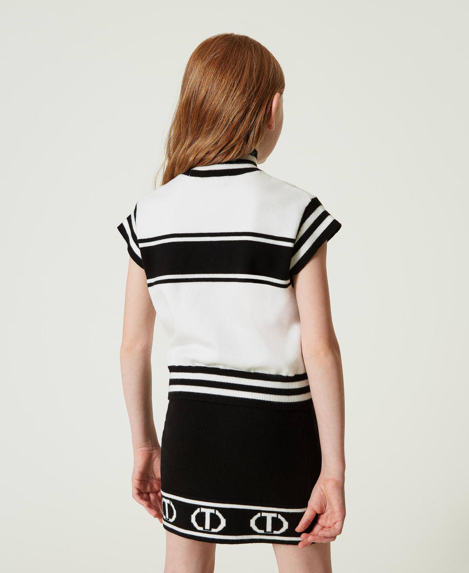 Twin Set Gonna Corta In Maglia Con Oval T Jacquard