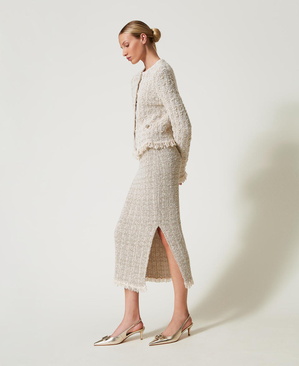 Twin Set Gonna In Maglia Jacquard Con Lurex