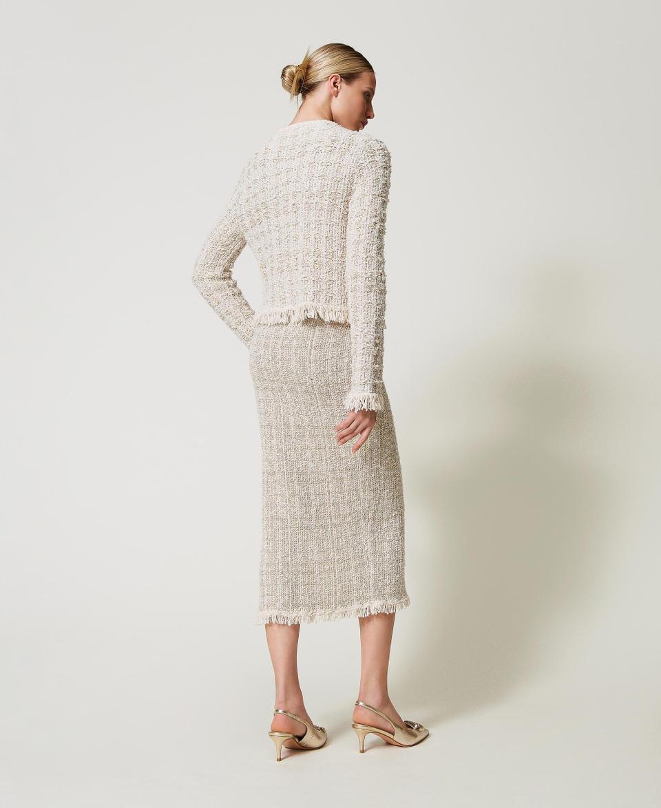 Twin Set Gonna In Maglia Jacquard Con Lurex