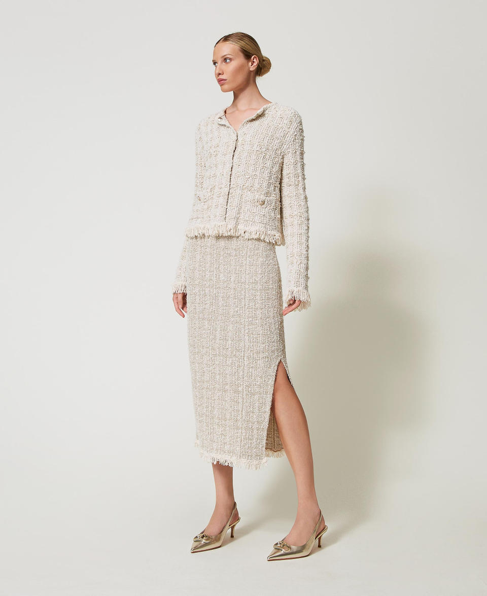 Twin Set Gonna in maglia jacquard con lurex