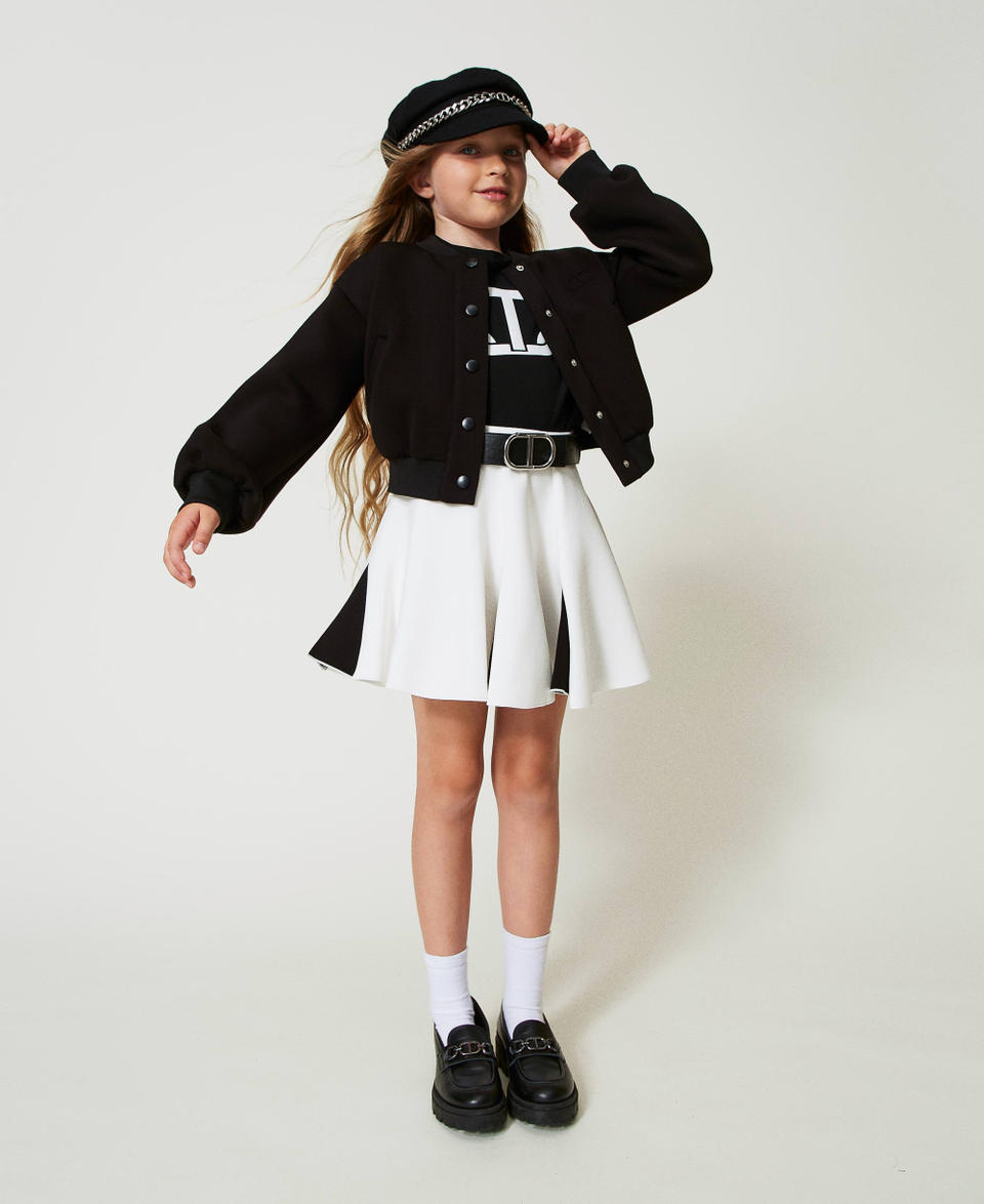 Twin Set Gonna in tessuto scuba bicolore