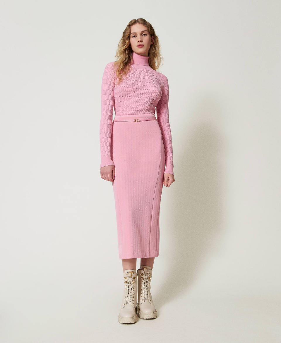 Twin Set Gonna in tessuto scuba jacquard