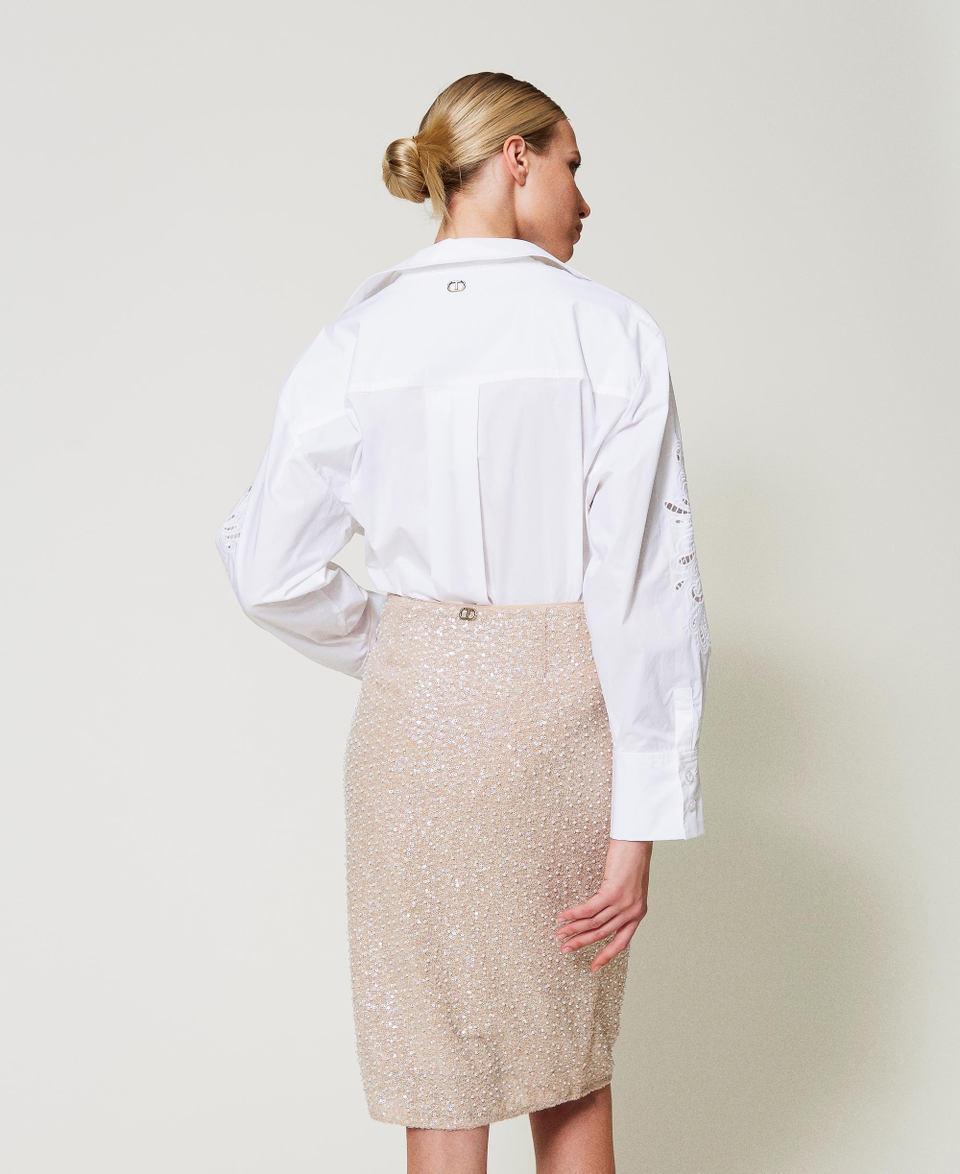 Twin Set Gonna Longuette Con Paillettes E Perle