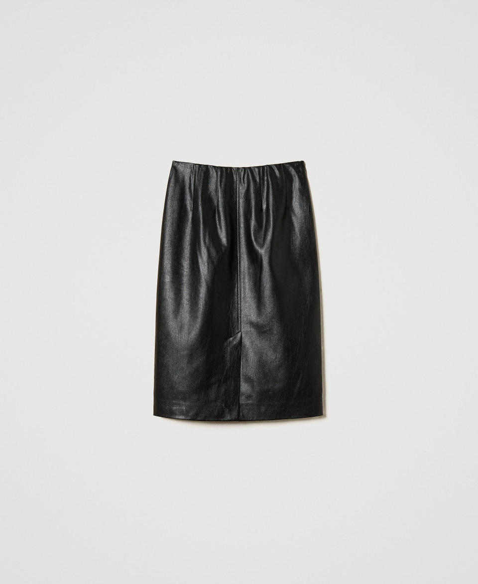 Twin Set Gonna Longuette Effetto Pelle