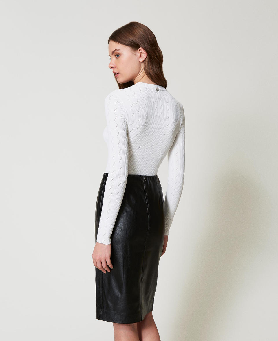 Twin Set Gonna Longuette Effetto Pelle