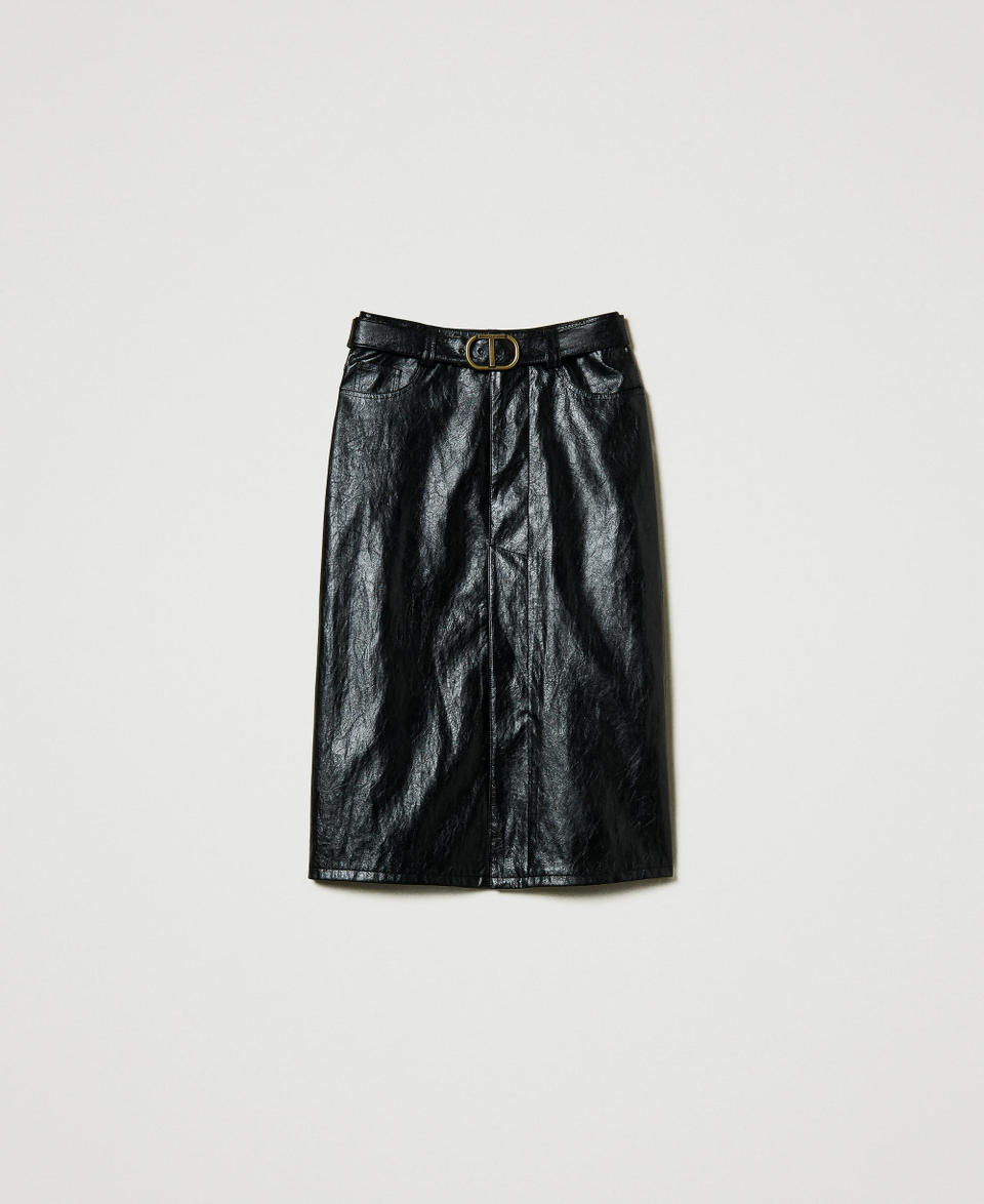 Twin Set Gonna Longuette Effetto Pelle