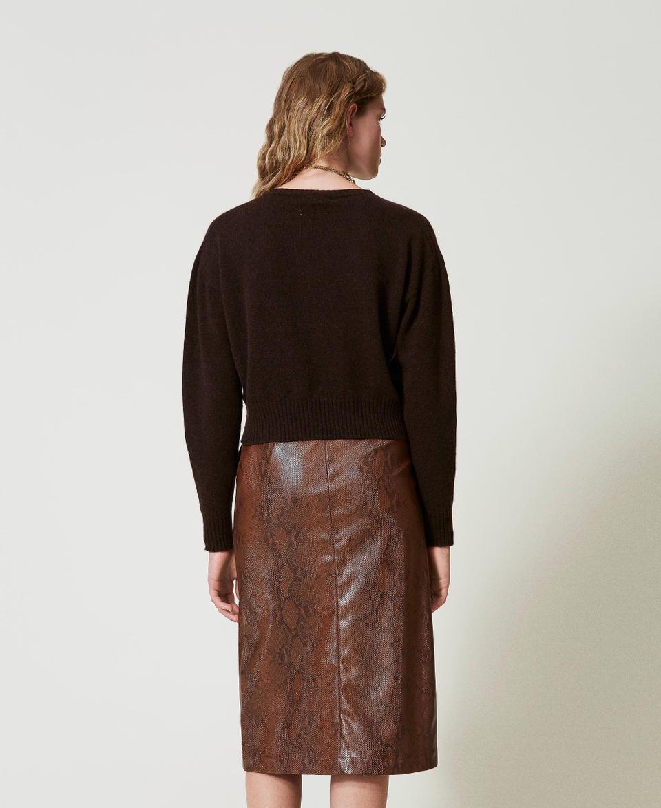 Twin Set Gonna Longuette Effetto Pelle Lizard