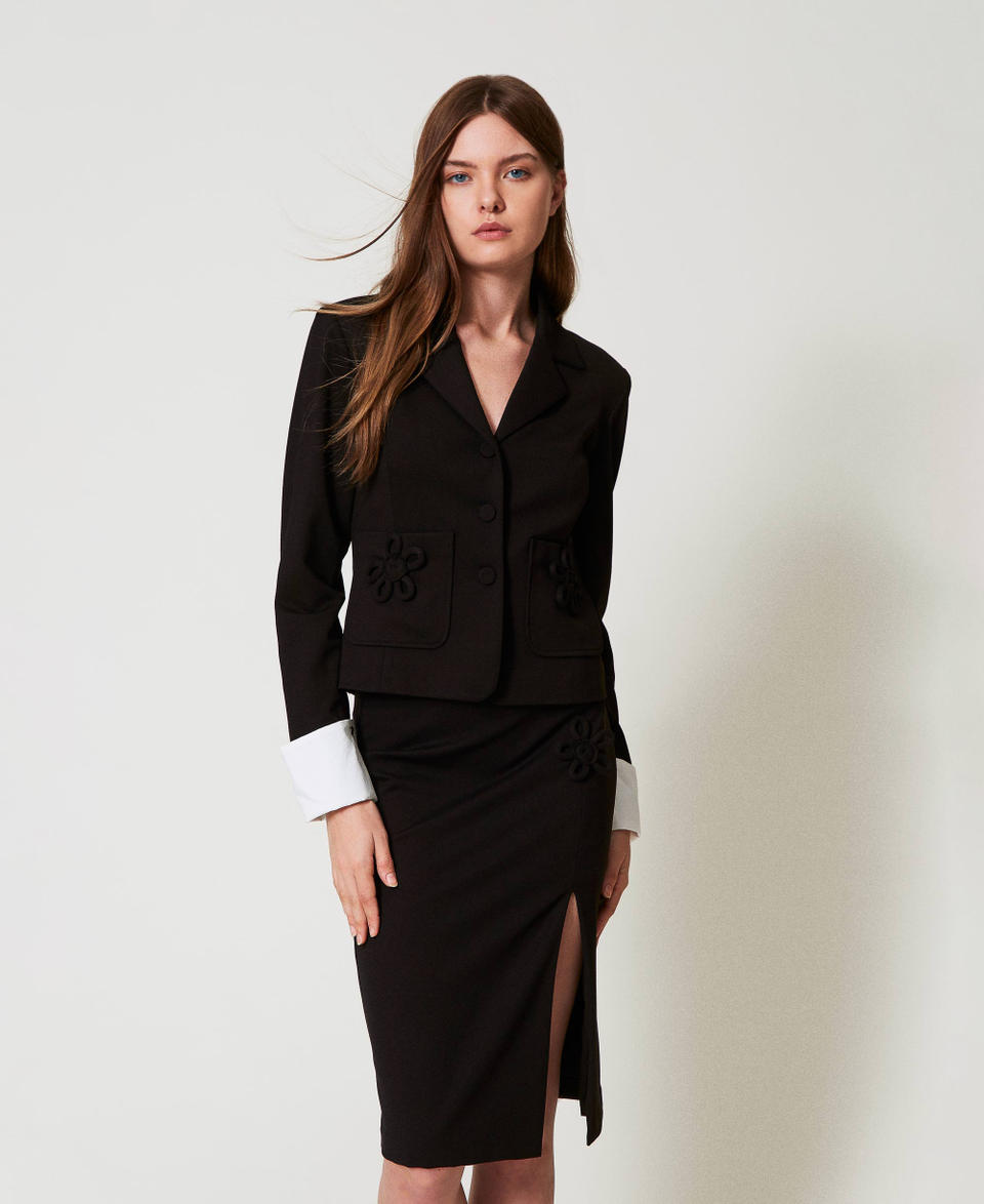 Twin Set Gonna Longuette Fitted Con Fiori