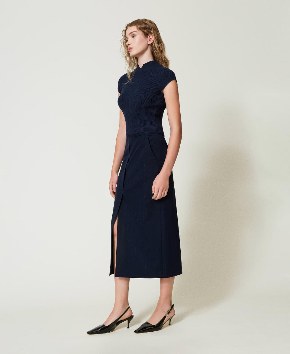 Twin Set Gonna Longuette Gessata Lurex