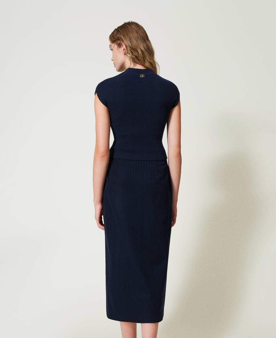 Twin Set Gonna Longuette Gessata Lurex