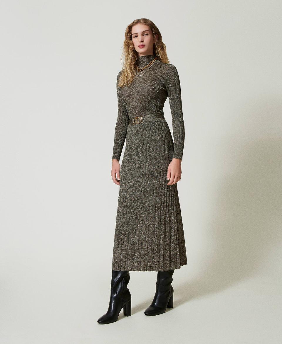 Twin Set Gonna Longuette In Maglia Con Lurex