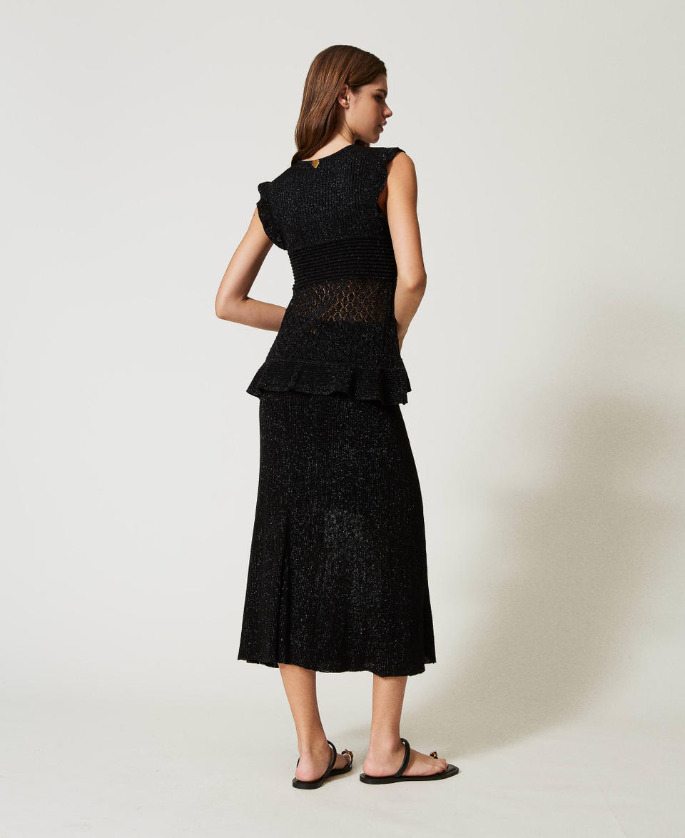 Twin Set Gonna Longuette In Maglia Lurex