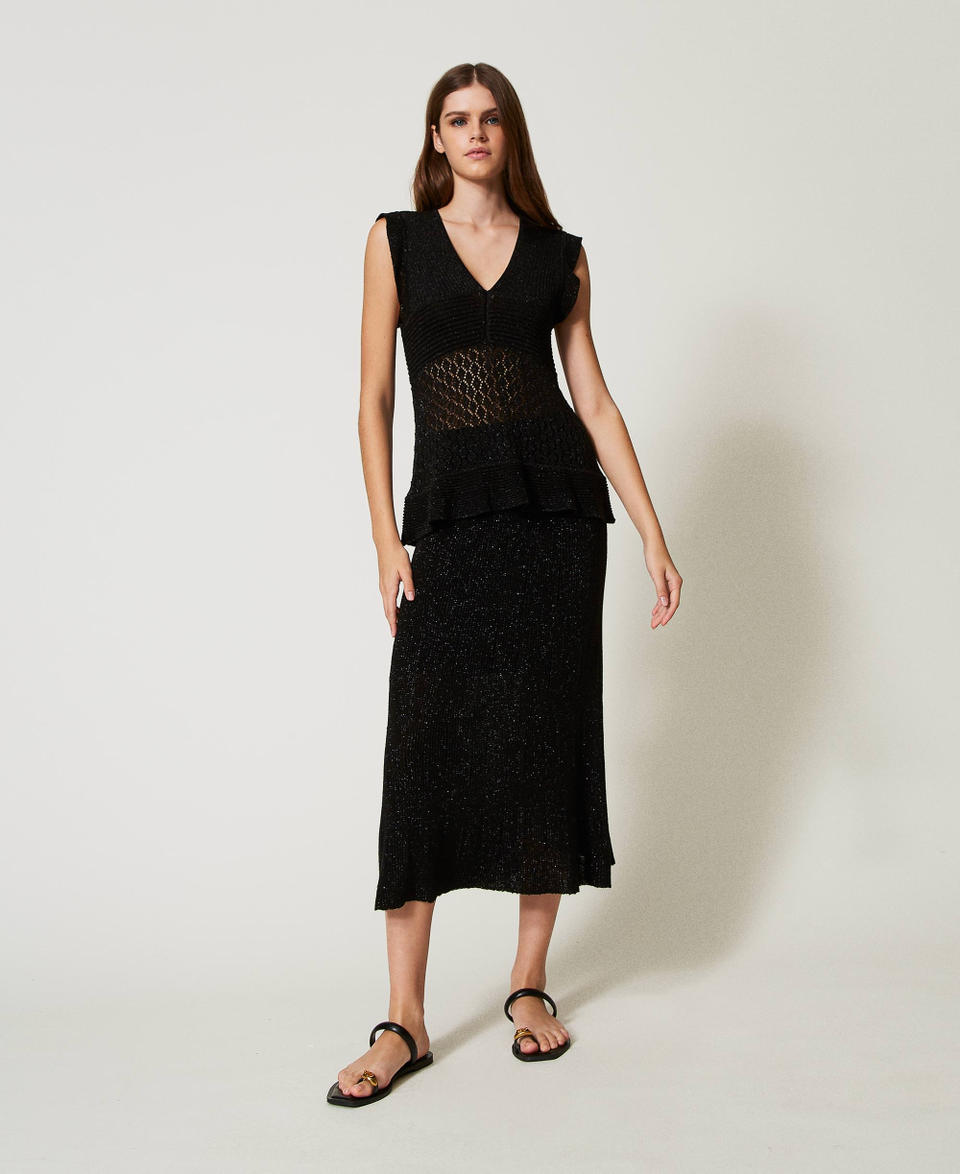 Twin Set Gonna longuette in maglia lurex