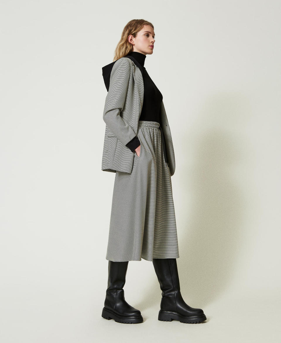 Twin Set Gonna Longuette In Pied De Poule