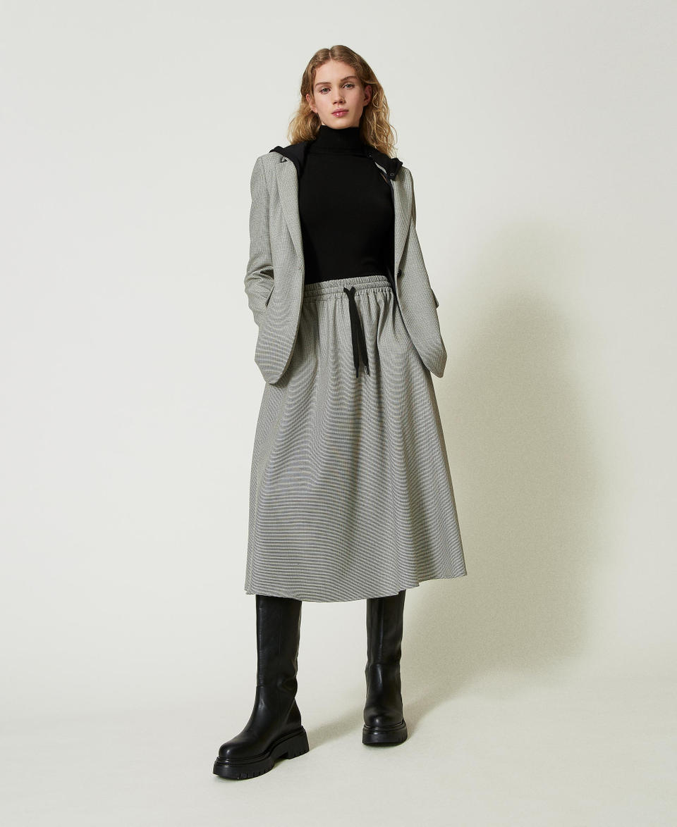 Twin Set Gonna Longuette In Pied De Poule