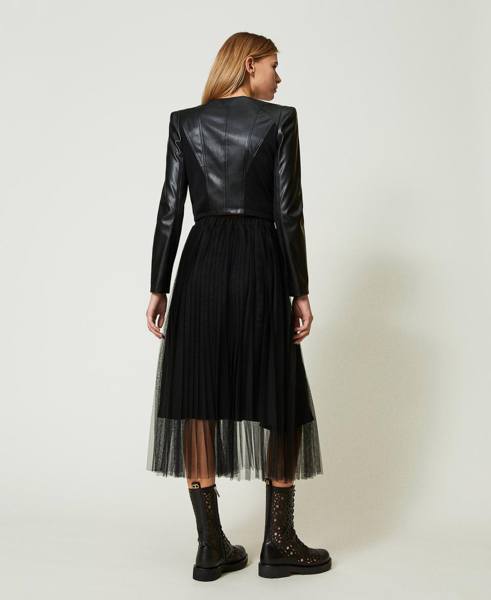 Twin Set Gonna Longuette In Tulle Plissé