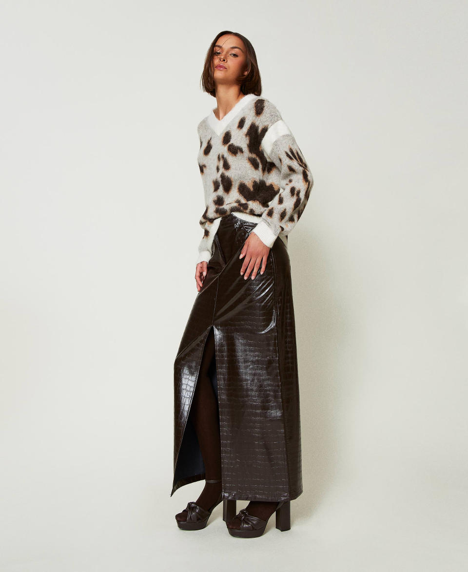 Twin Set Gonna Lunga Con Stampa Animalier