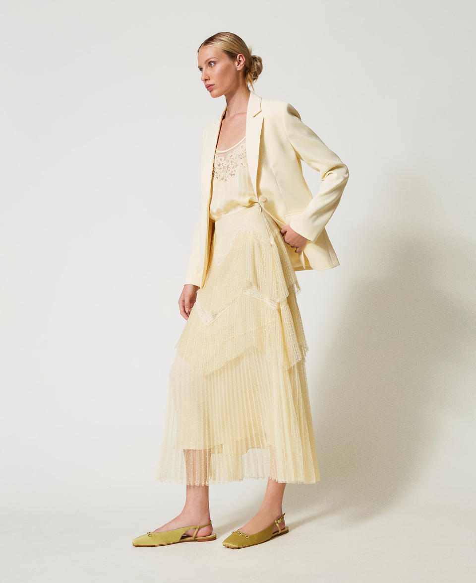 Twin Set Gonna lunga in tulle con balze plissé