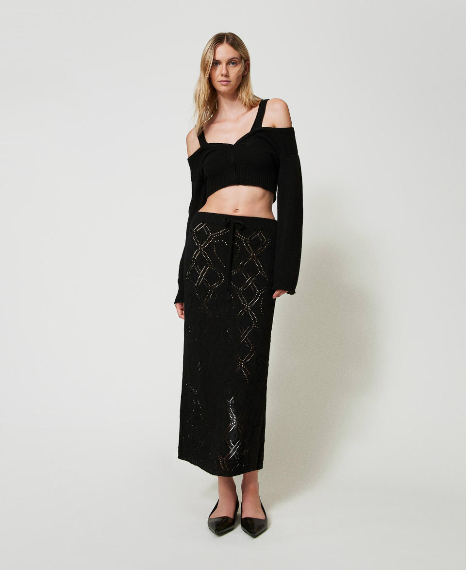 Twin Set Gonna lunga seamless in filato Treeblend