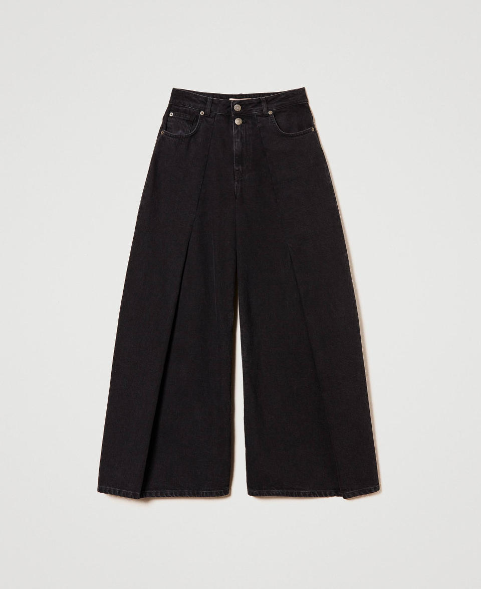 Twin Set Jeans Cropped Con Doppi Bottoni