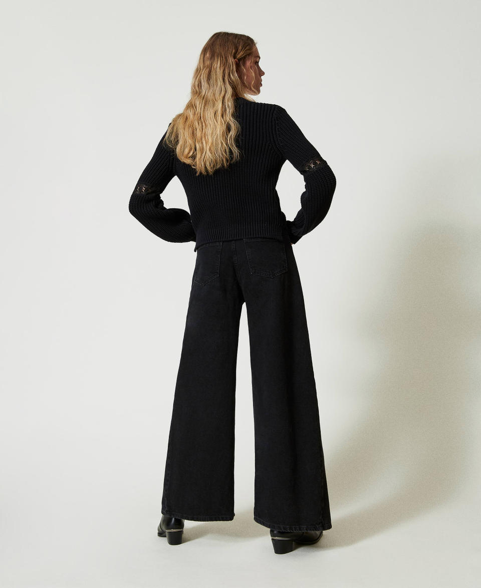 Twin Set Jeans Cropped Con Doppi Bottoni