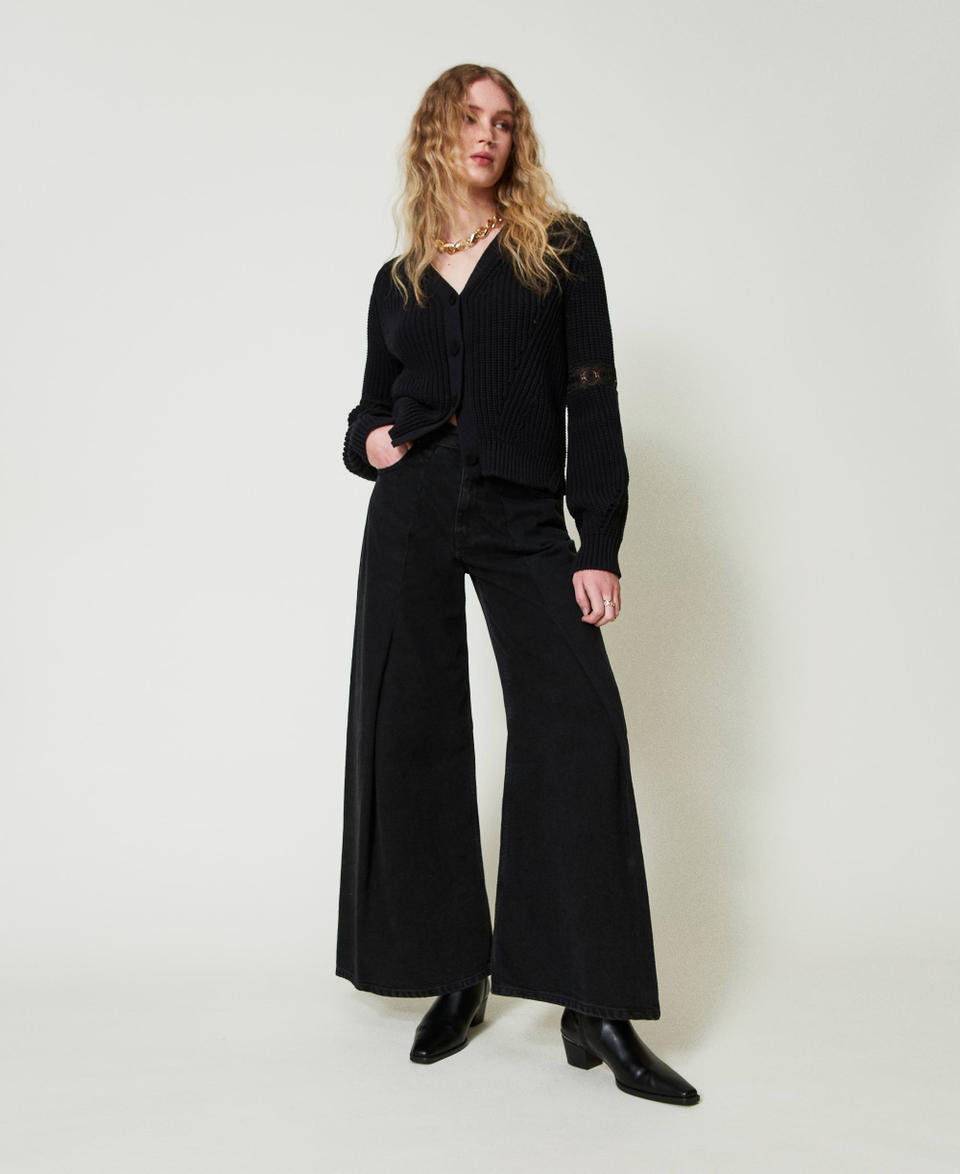 Twin Set Jeans cropped con doppi bottoni