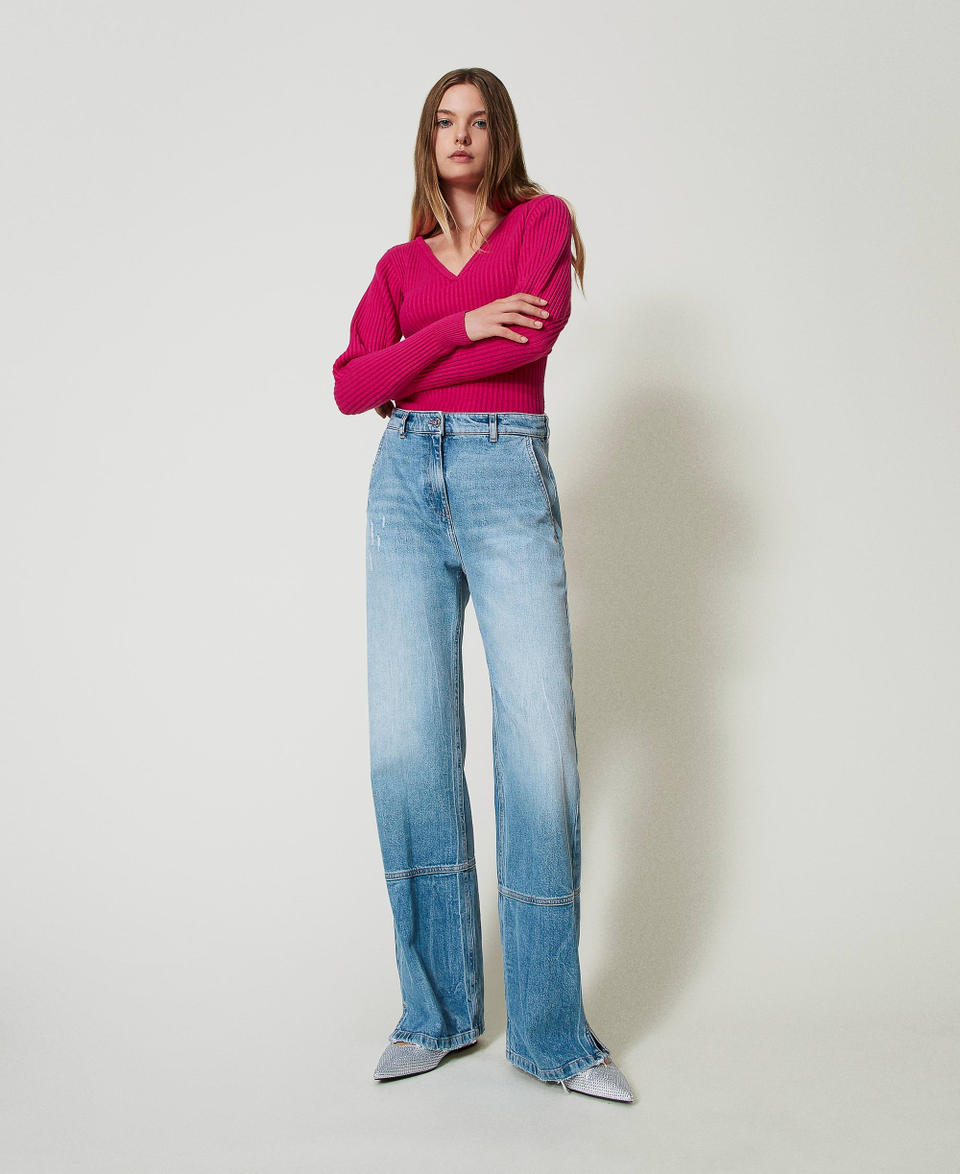 Twin Set Jeans Wide Leg Con Tagli