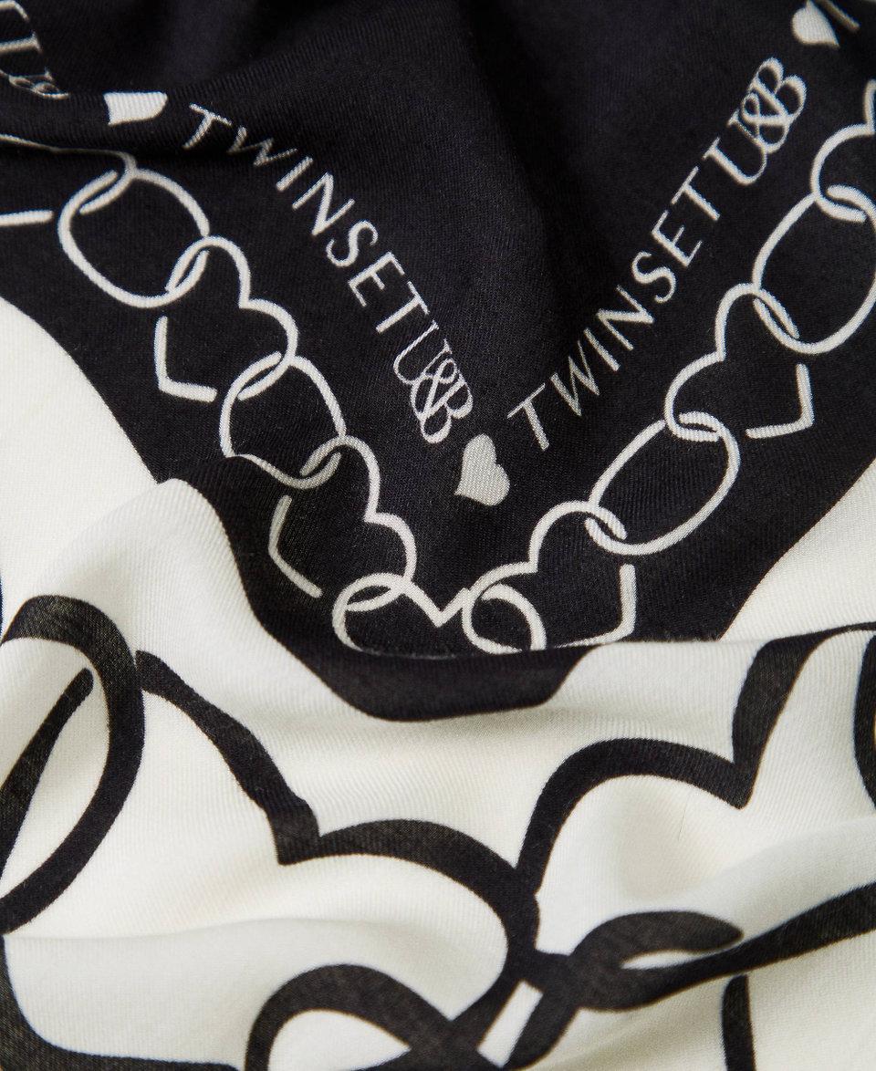 Twin Set Kefiah Con Stampa A Cuori