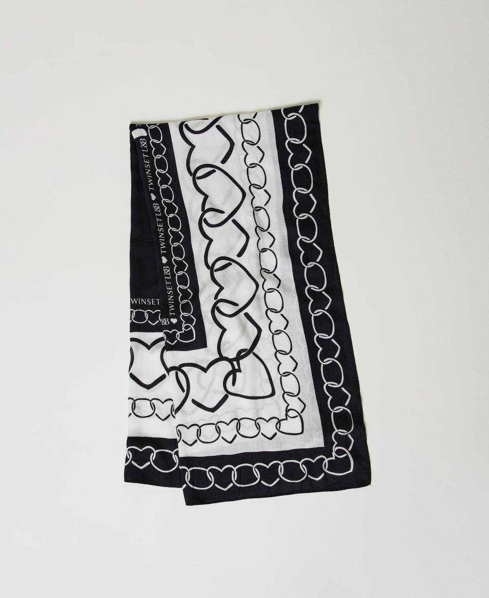 Twin Set Kefiah con stampa a cuori