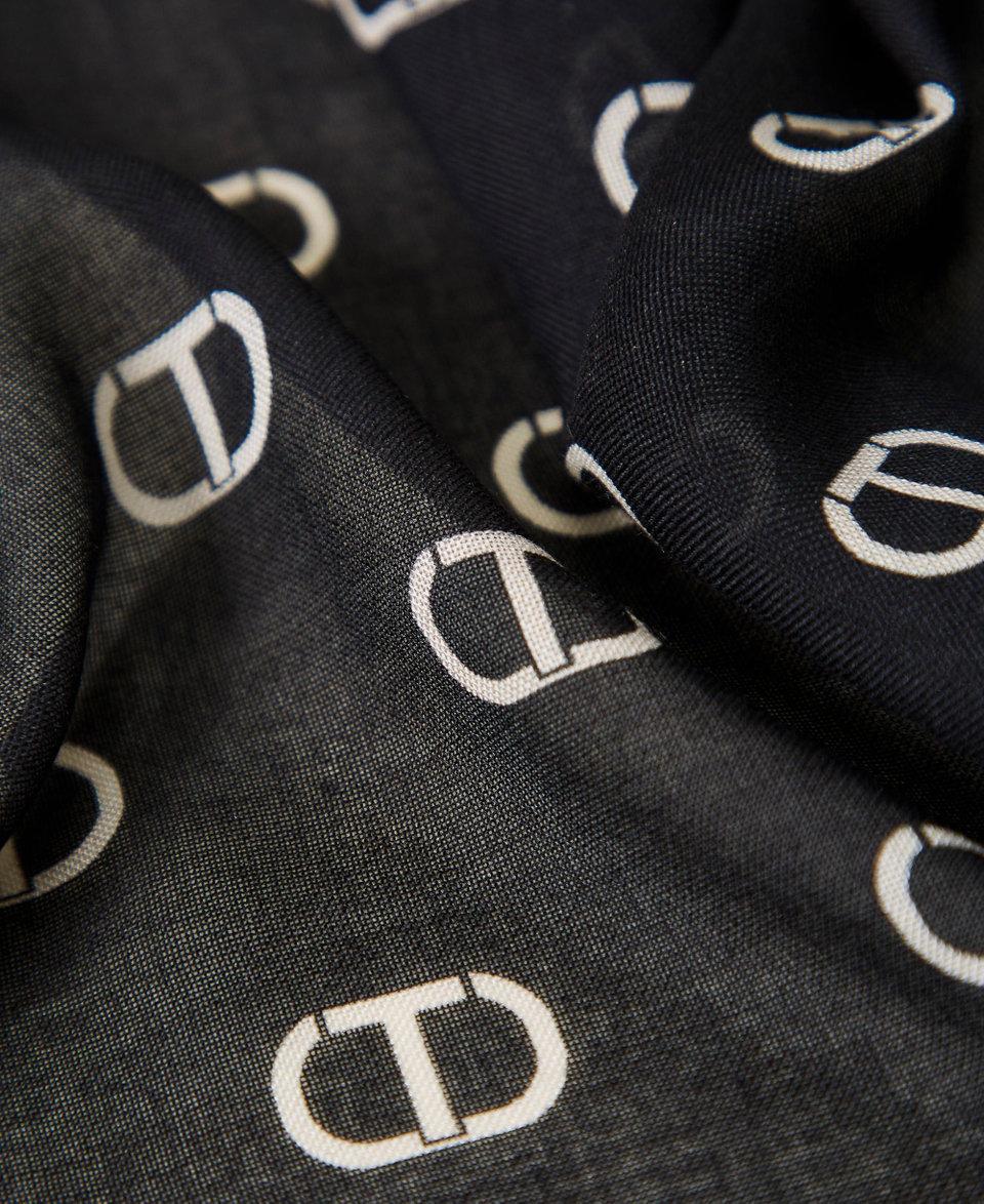 Twin Set Kefiah Con Stampa Fiocchi E Logo