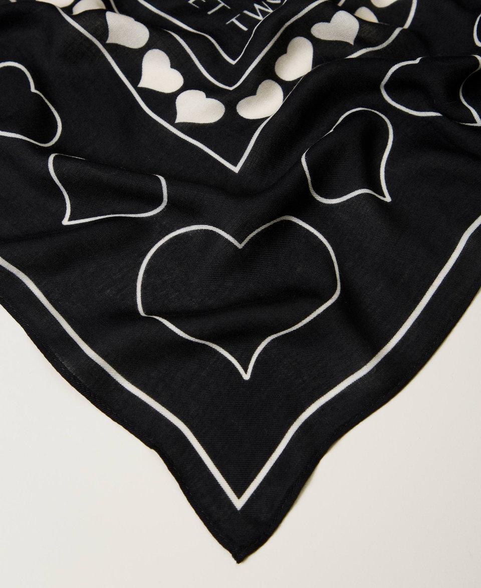 Twin Set Kefiah Con Stampa Logo E Cuori