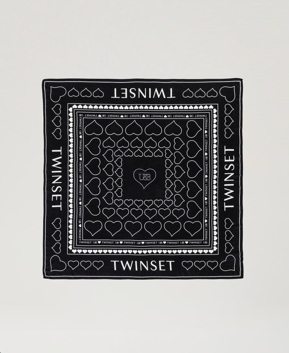 Twin Set Kefiah Con Stampa Logo E Cuori