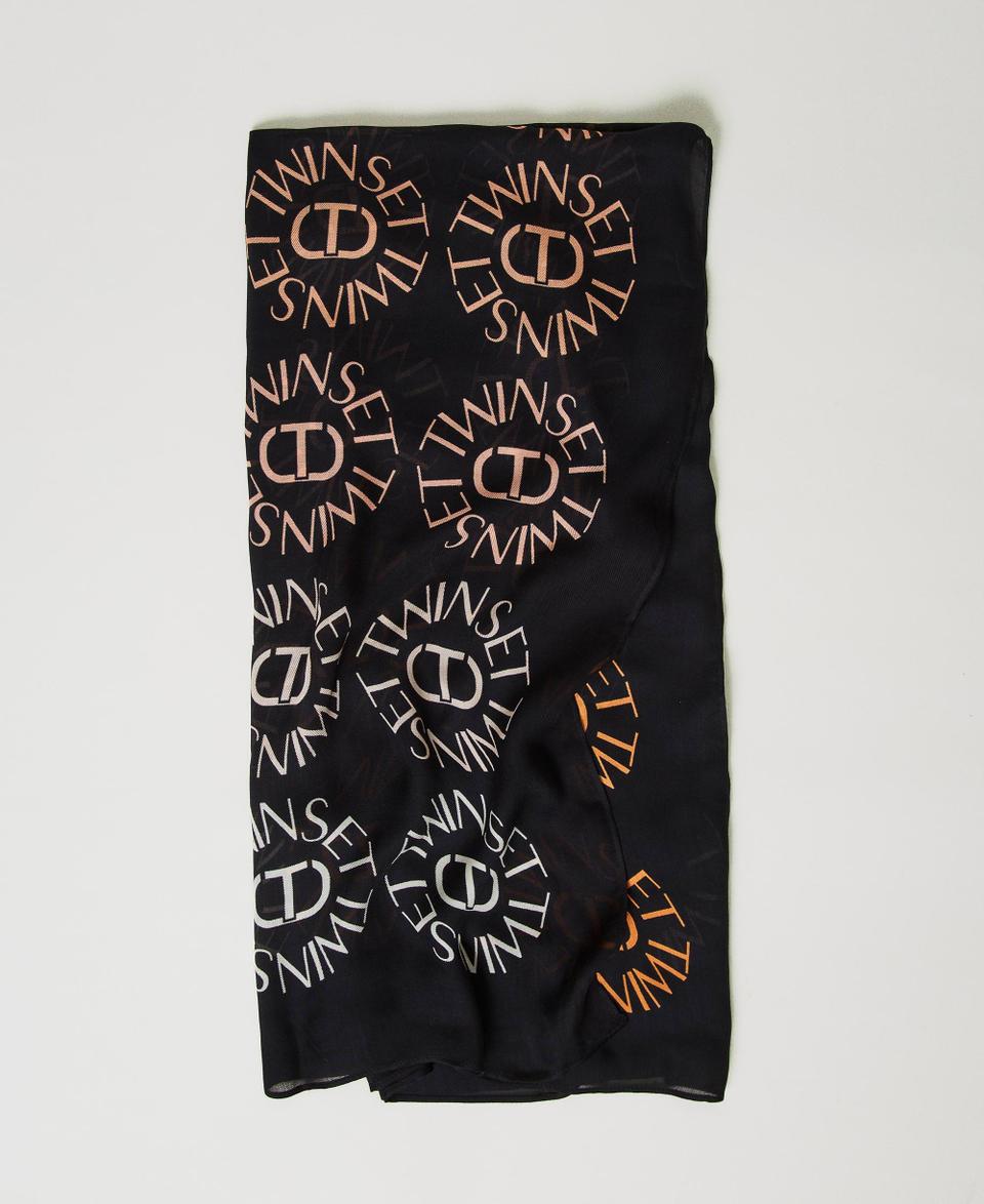 Twin Set Kefiah con stampa Oval T e logo