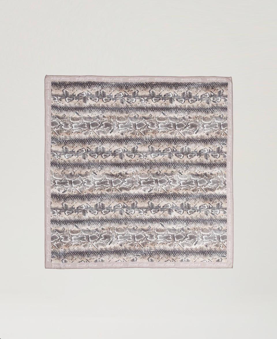 Twin Set Kefiah In Georgette Con Stampa Snake