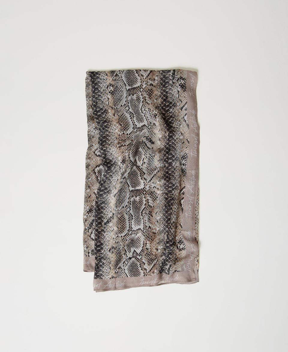 Twin Set Kefiah in georgette con stampa snake