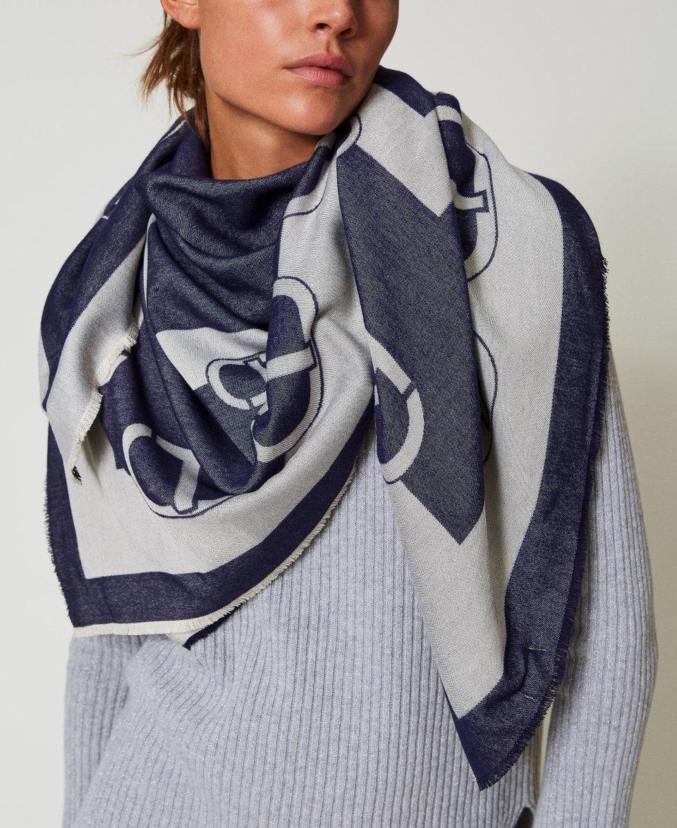 Twin Set Kefiah Jacquard Con Logo