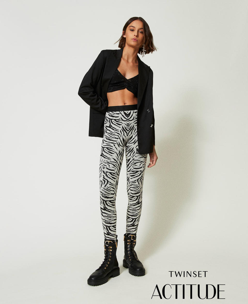 Twin Set Leggings MYFO in maglia jacquard