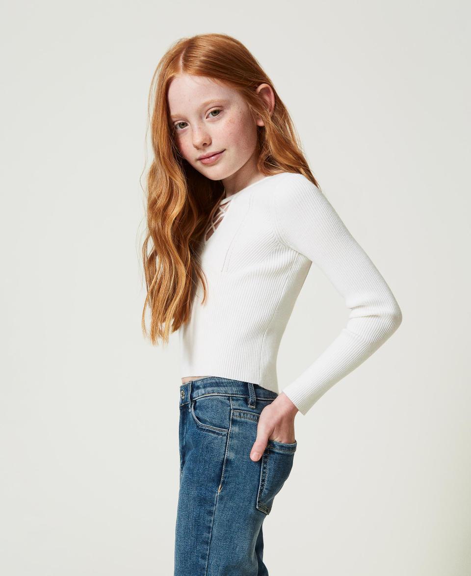 Twin Set Maglia A Costine Con Intreccio