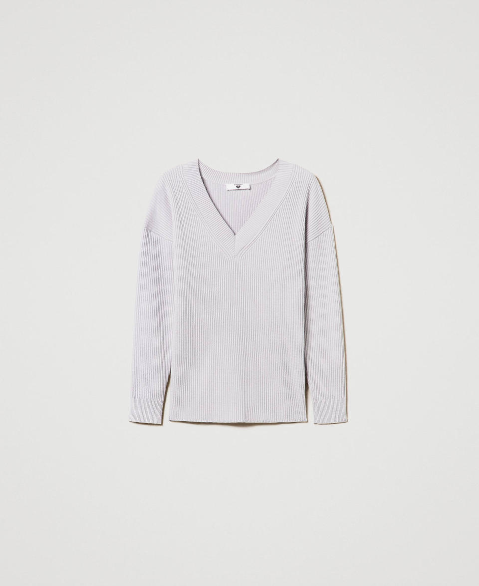 Twin Set Maglia A Costine Con Spacco