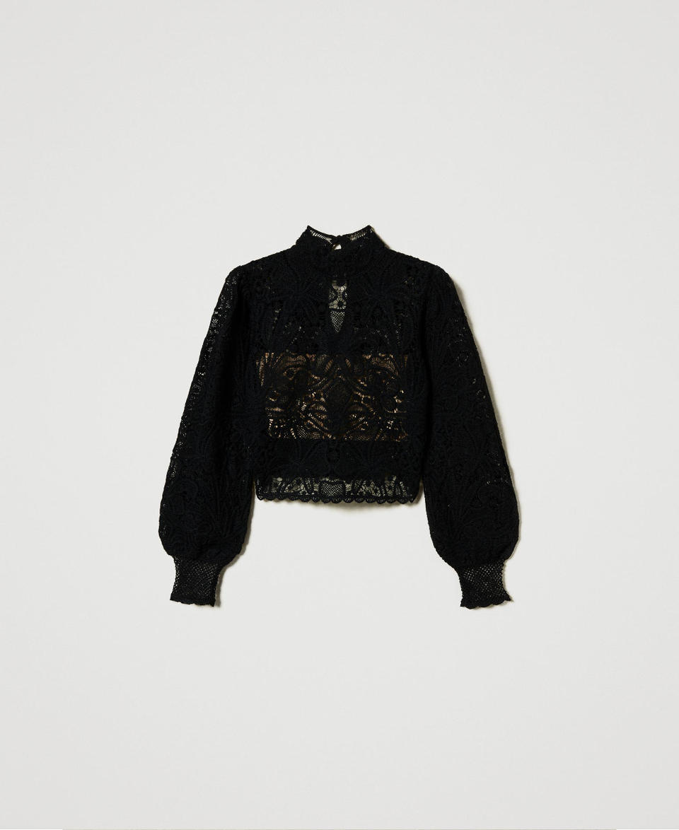 Twin Set Maglia Boxy In Crochet A Fiori