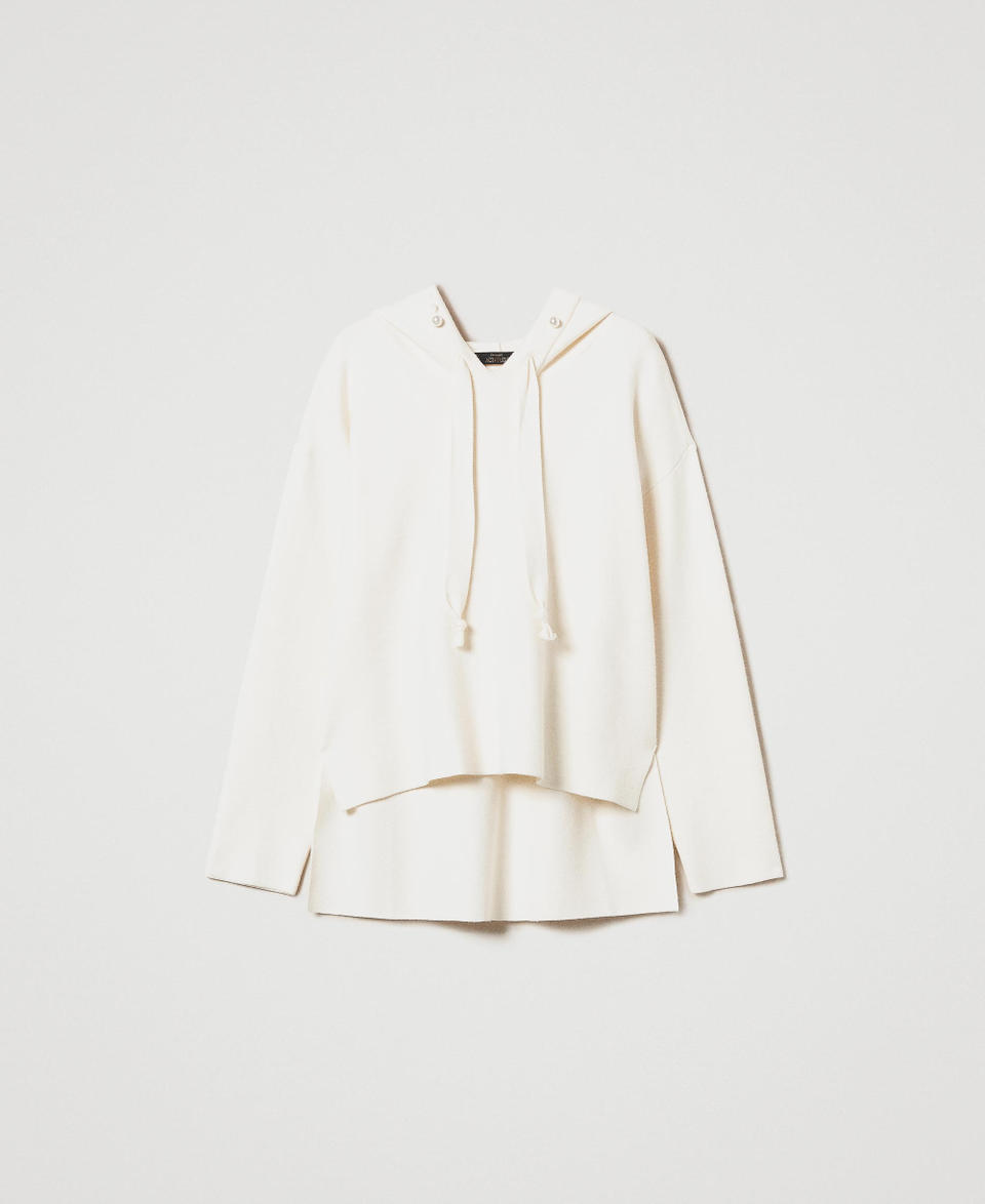 Twin Set Maglia Con Cappuccio E Perle