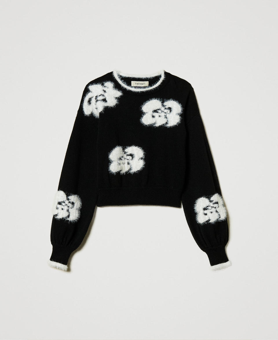 Twin Set Maglia Con Fiori A Intarsio