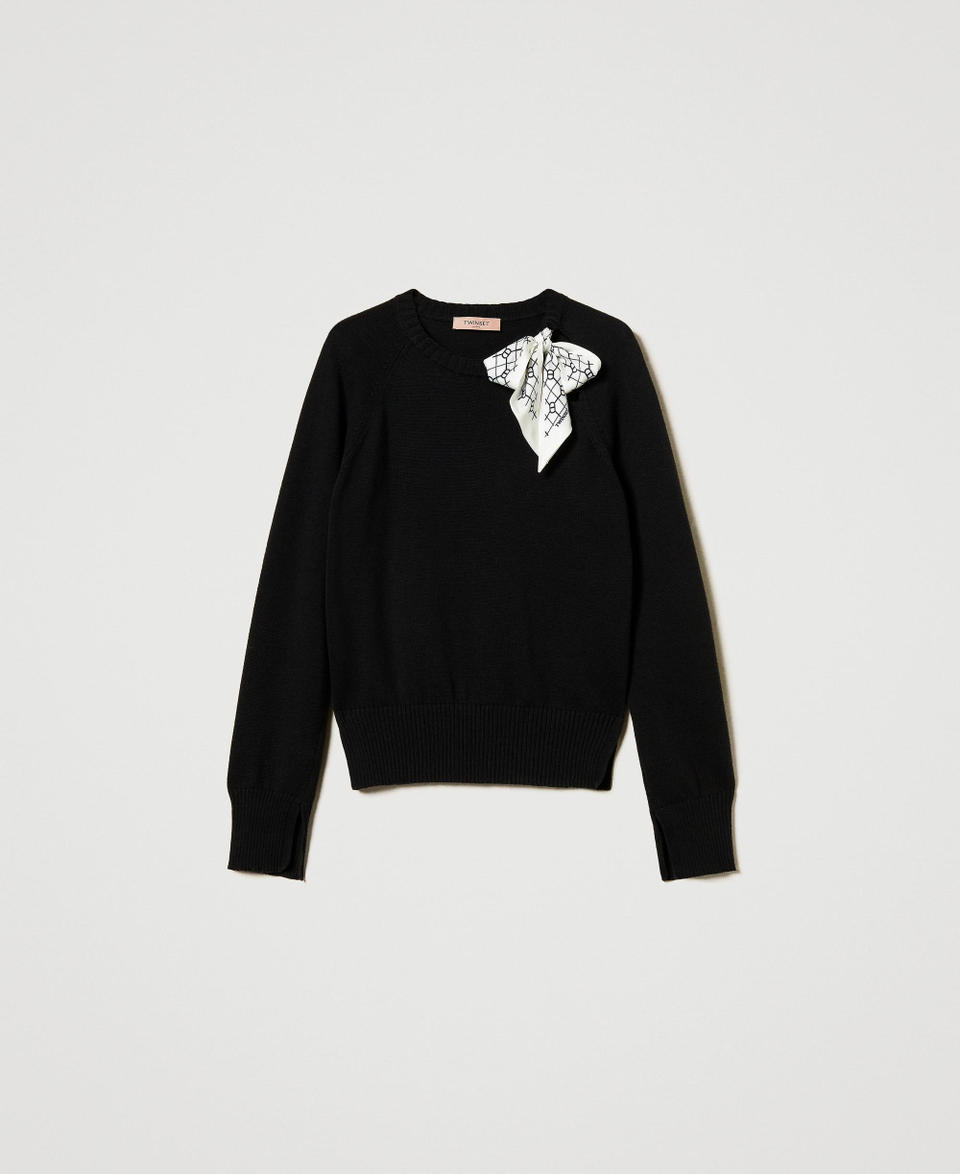 Twin Set Maglia Con Foulard Logato