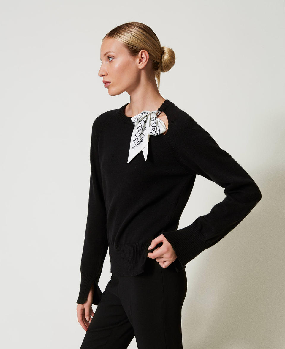 Twin Set Maglia Con Foulard Logato