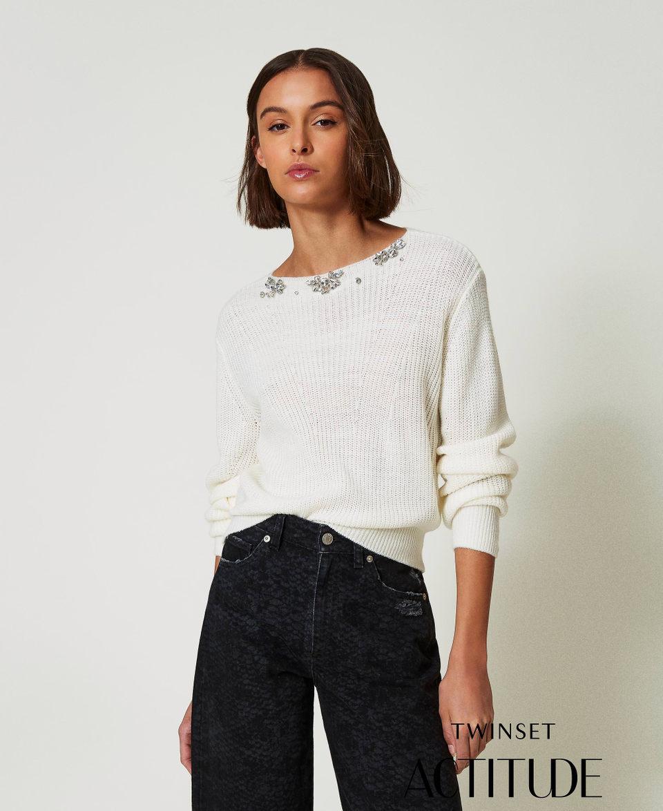 Twin Set Maglia con ricami fatti a mano